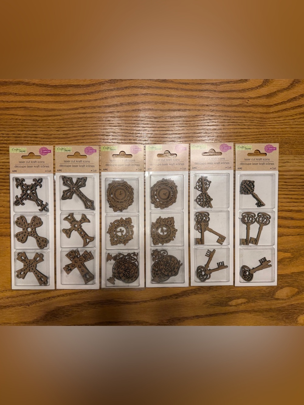 Laser Cut Kraft Icons - Decorative Shapes 6 pks w/ 6 shapes in each pk NOT WOOD